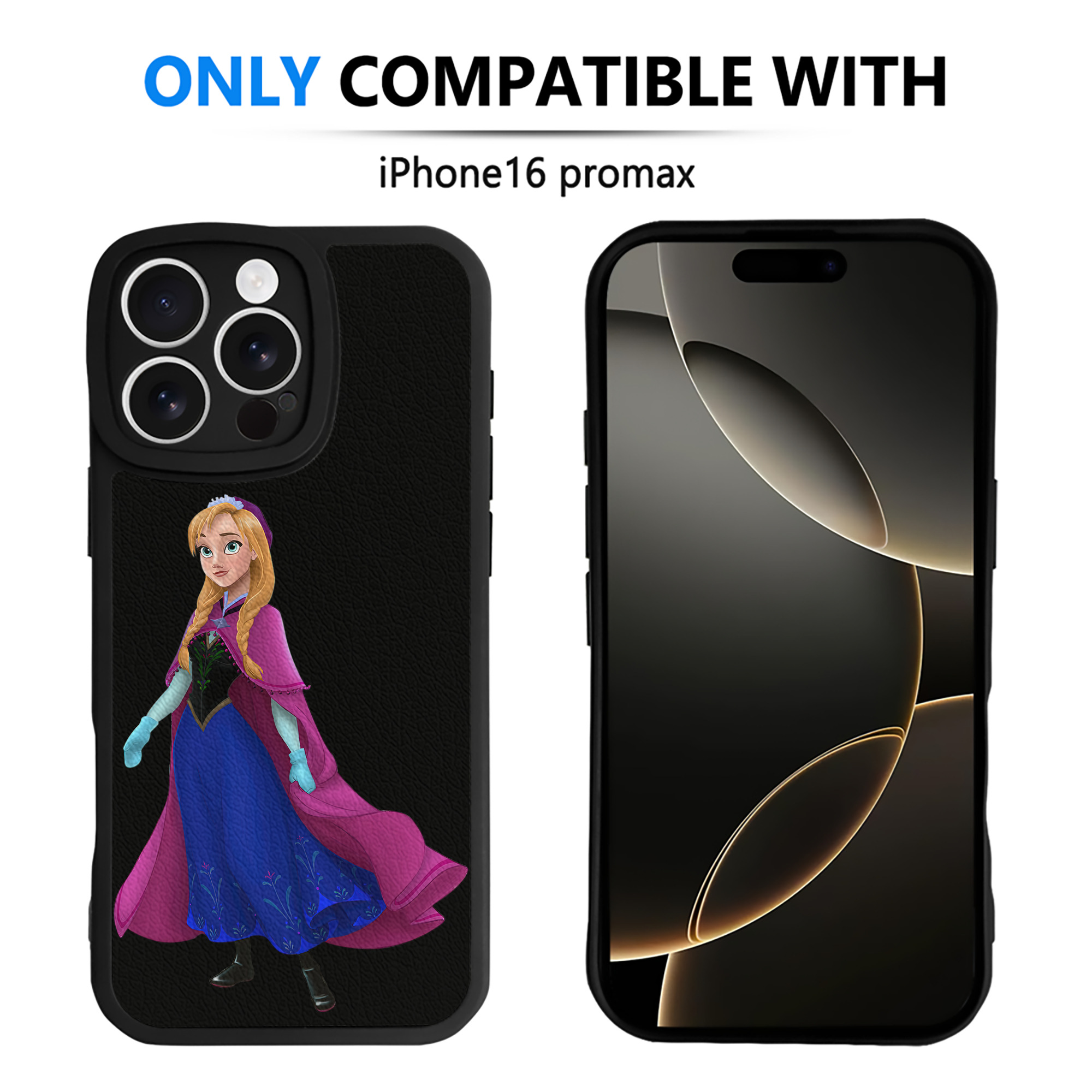 （画像用） アナと雪の女王 アンナ エルサ Frozen Anna Elsa 【iPhone 16シリーズ対応】シリコンスマホケース（レザー調） 材質：シリコン